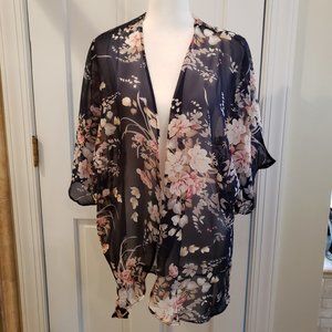 Floral Shear Kimono, Size L, NWOT